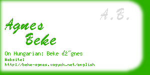 agnes beke business card